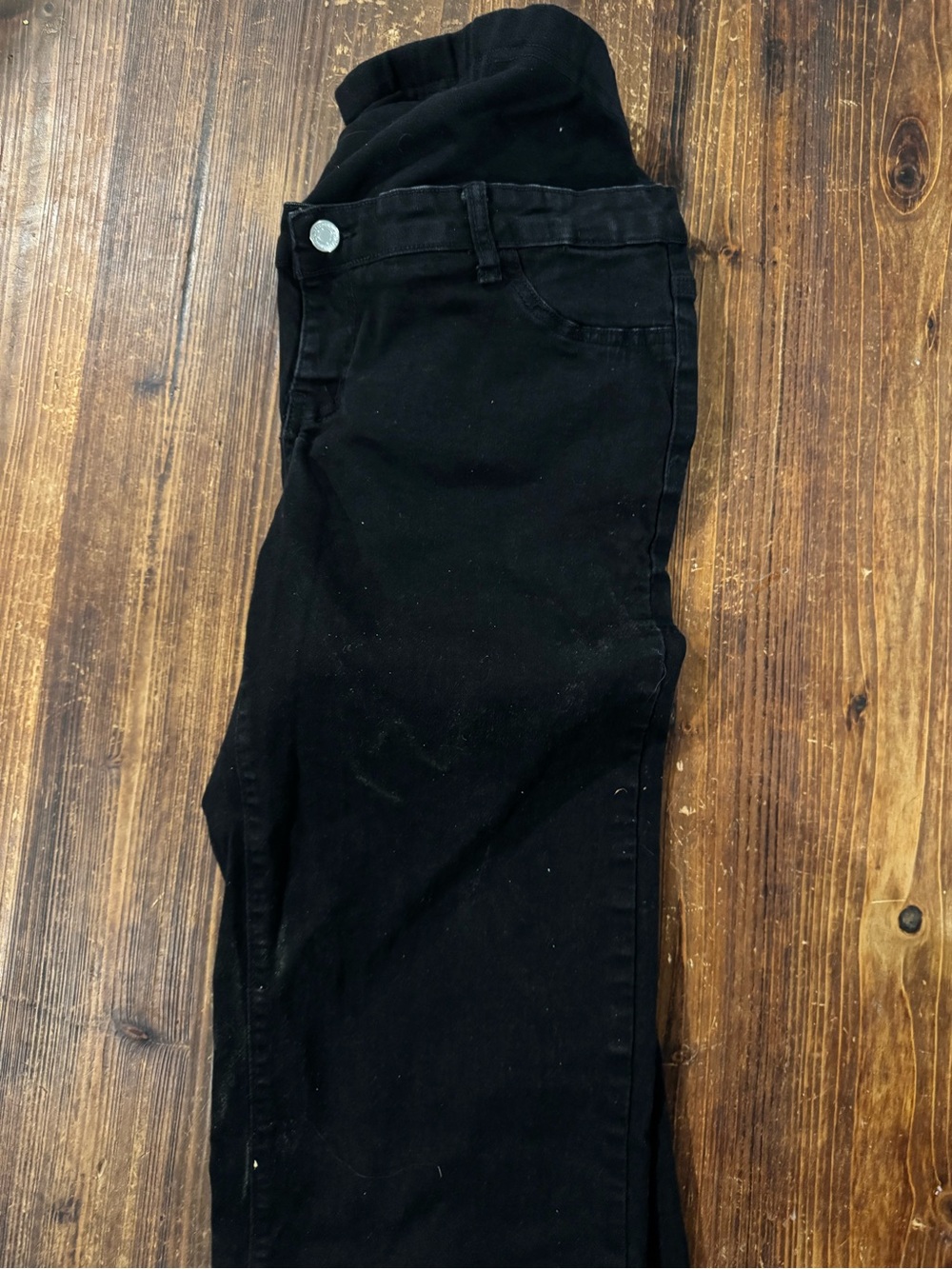 SHEIN Black Distressed Maternity Jeans